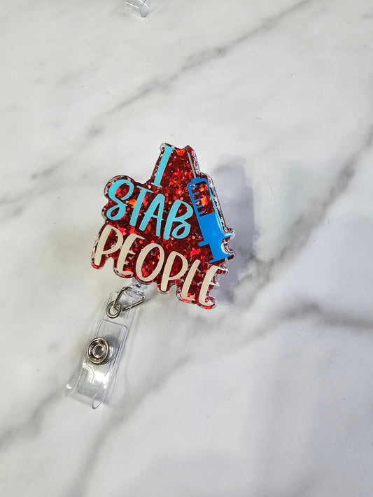 I STAB PEOPLE BADGE REEL
