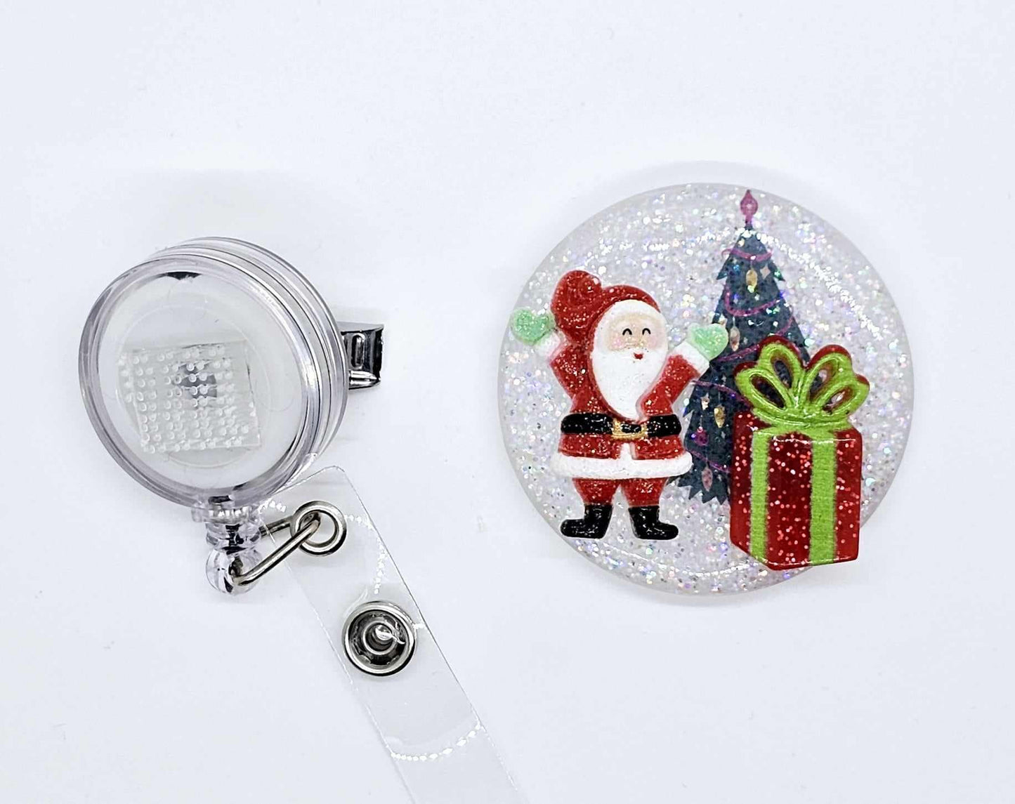 SANTA, CHRISTMAS TREE, AND PRESENT 3D BADGE REEL