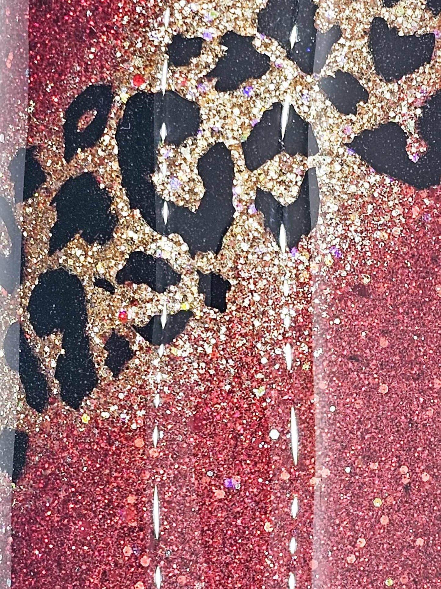 RED AND GOLD WITH LEOPARD PRINT TUMBLER