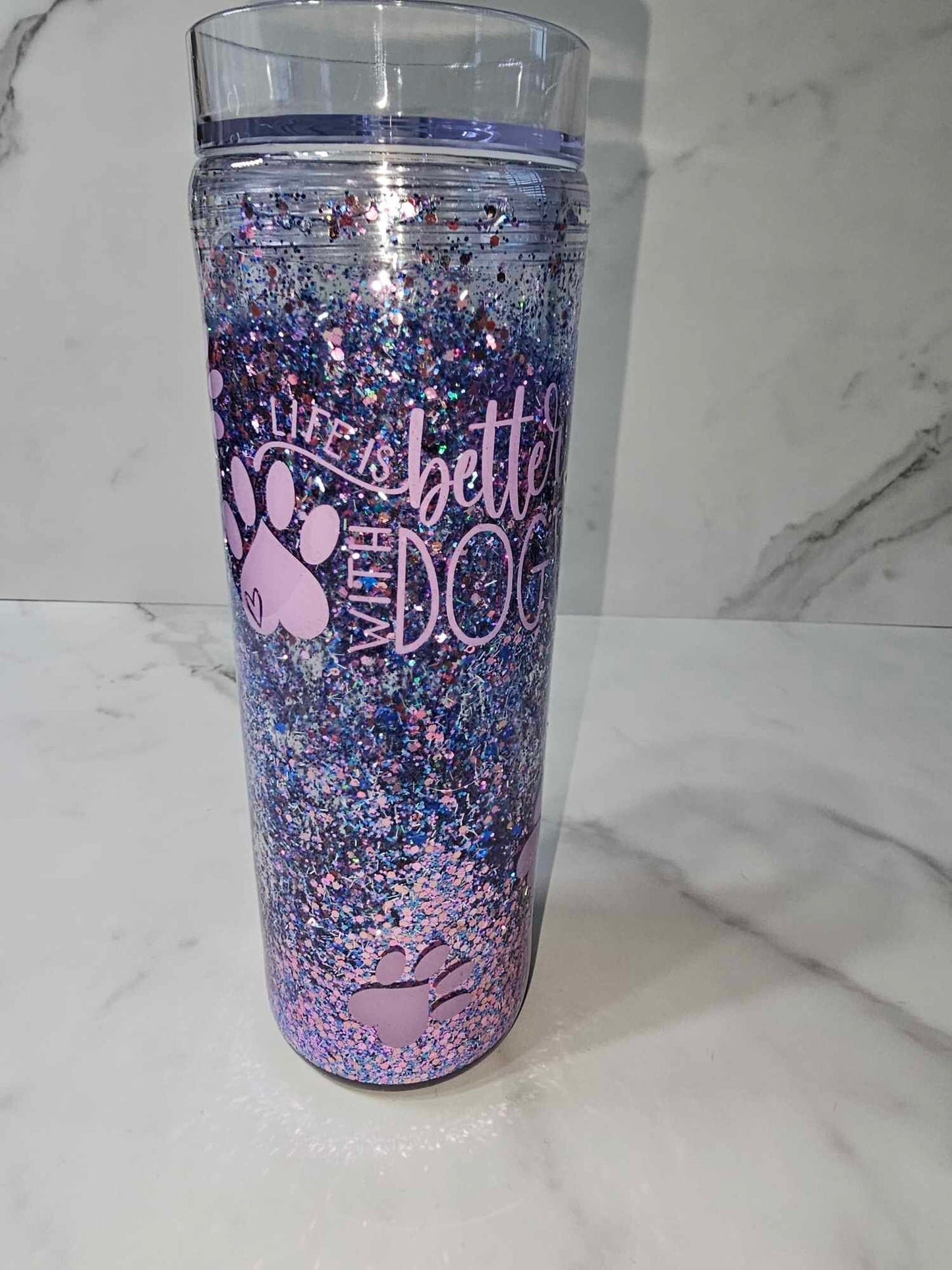 LIFE IS BETTER WITH DOGS SNOW GLOBE TUMBLER