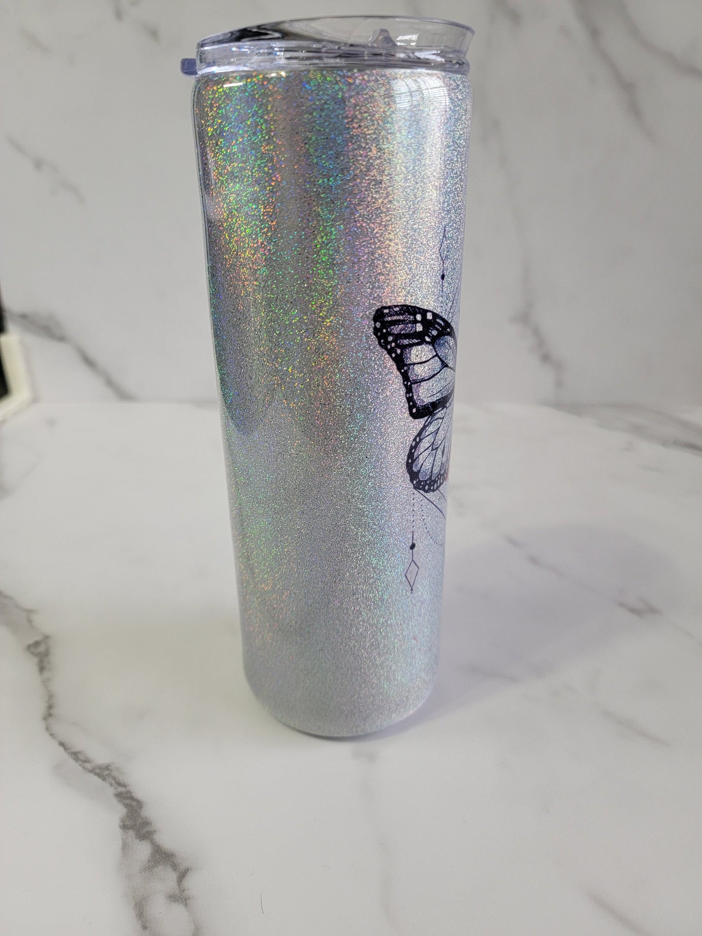 WATERCOLOR BUTTERFLY TATTOO TUMBLER