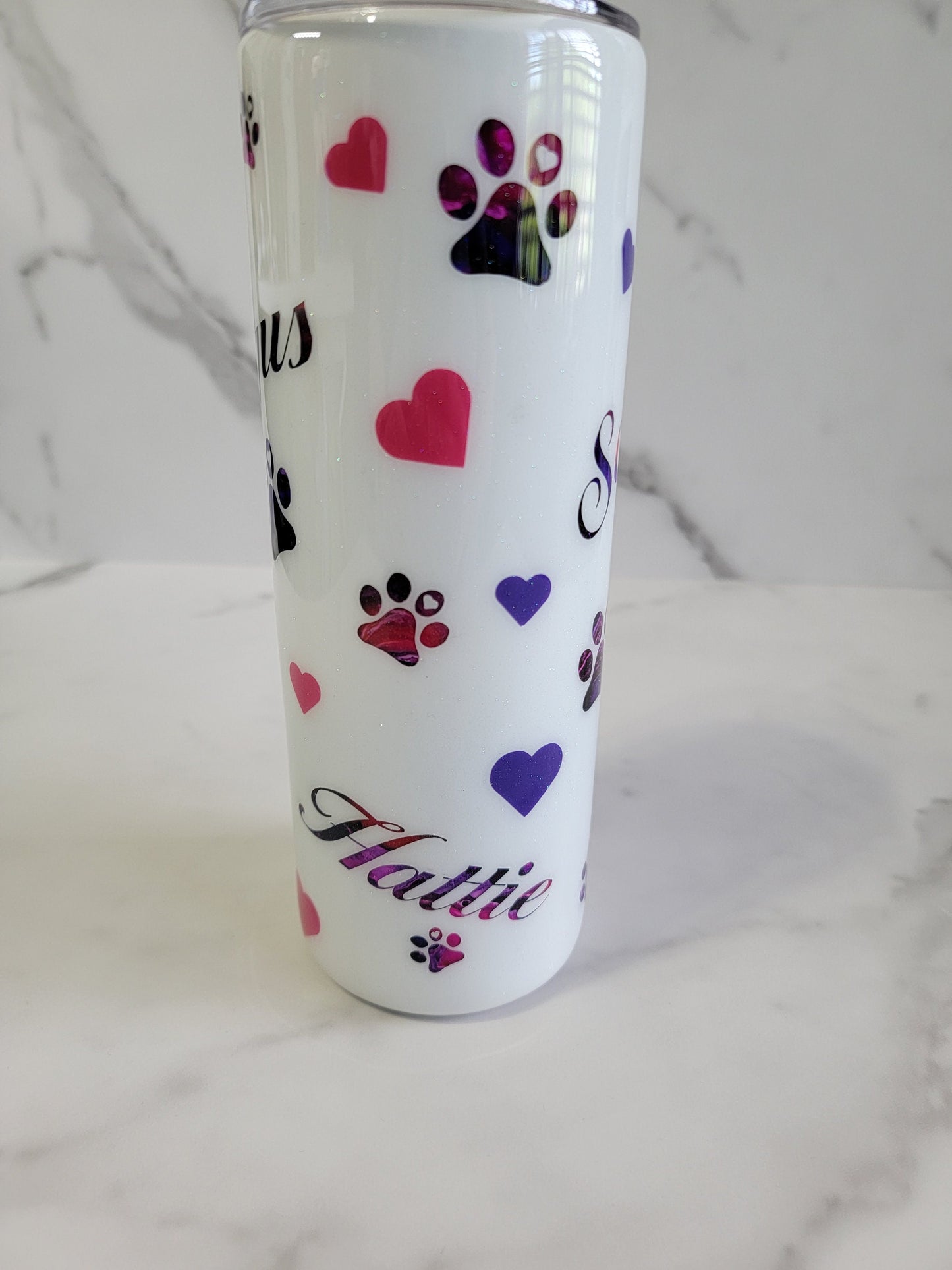 PAW PRINT AND HEARTS TUMBLER