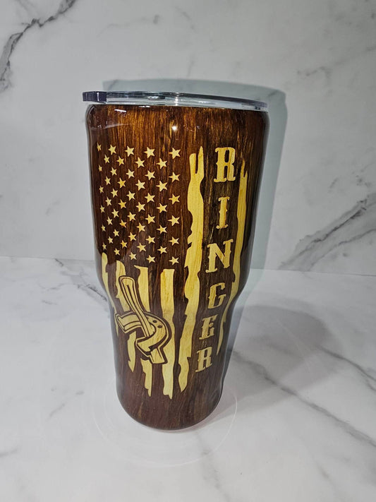 RINGER TWO TONED WOODGRAIN TUMBLER