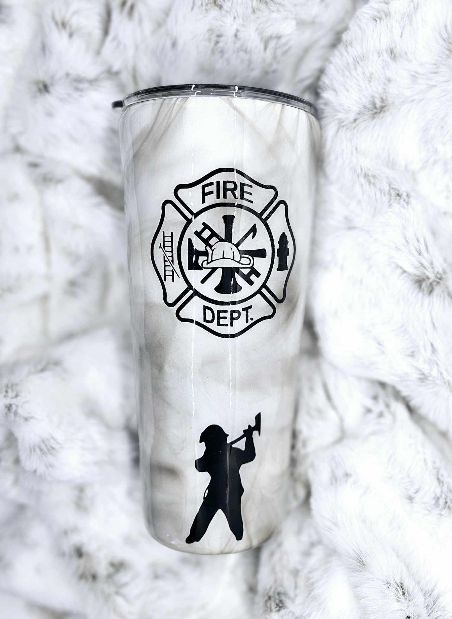 FIREFIGHTER SMOKE TUMBLER W/SILHOUETTES
