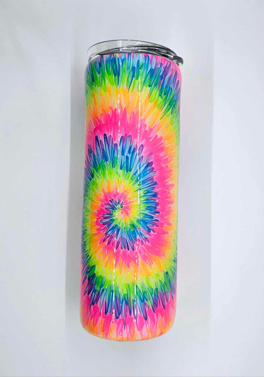 HAND PAINTED TIE DYE TUMBLER
