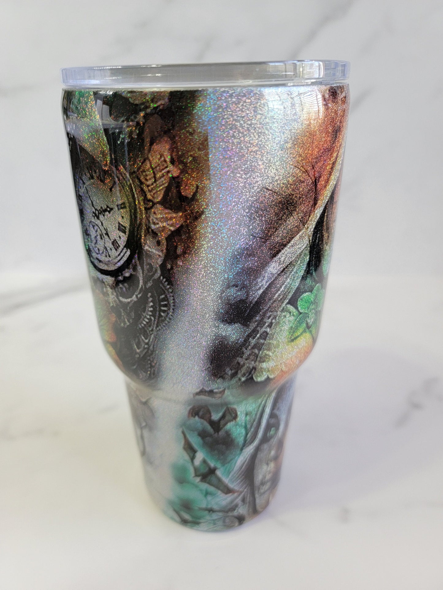 SKULL/WOMAN TATTOO TUMBLER