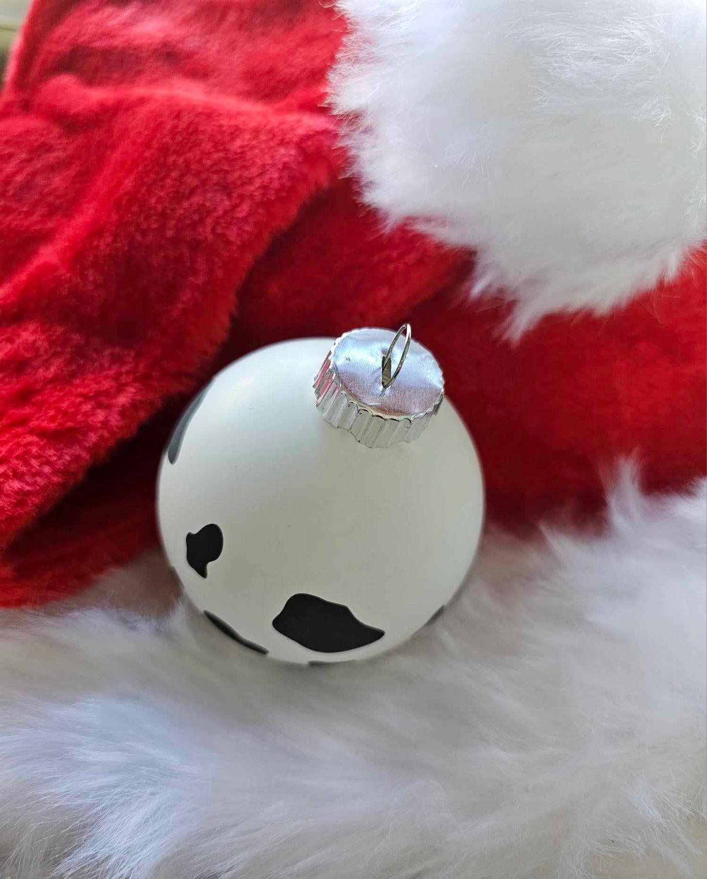 COW PRINT CHRISTMAS ORNAMENT