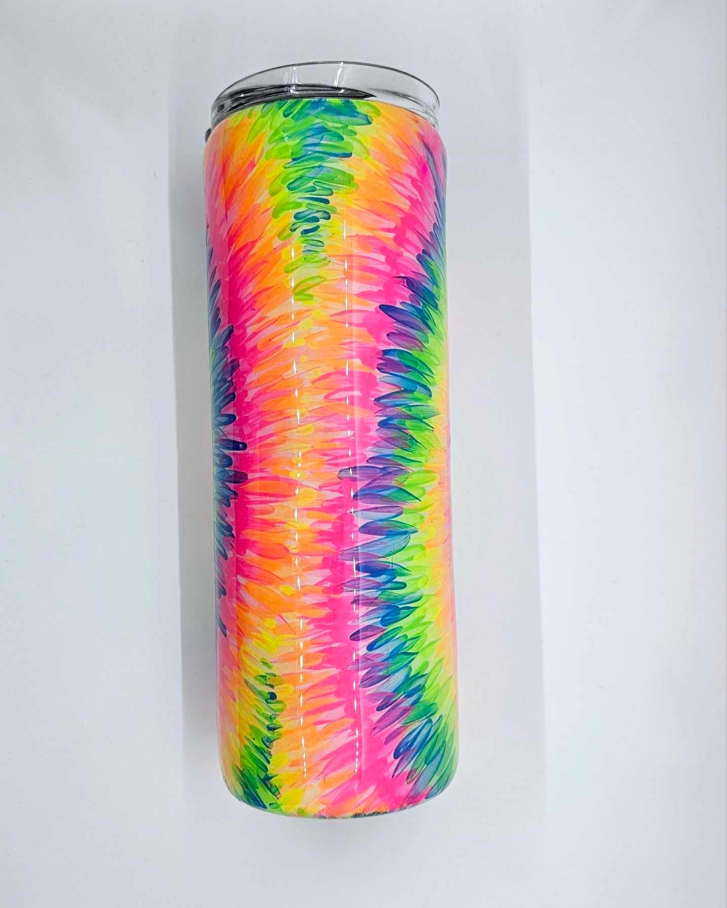 HAND PAINTED TIE DYE TUMBLER