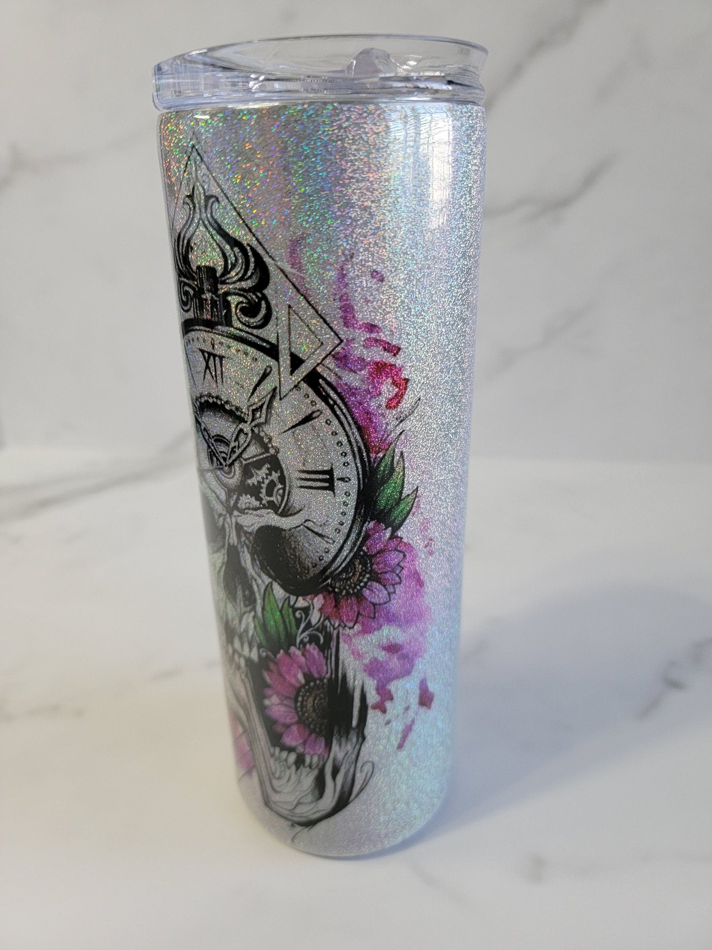 SKULL/CLOCK TATTOO TUMBLER