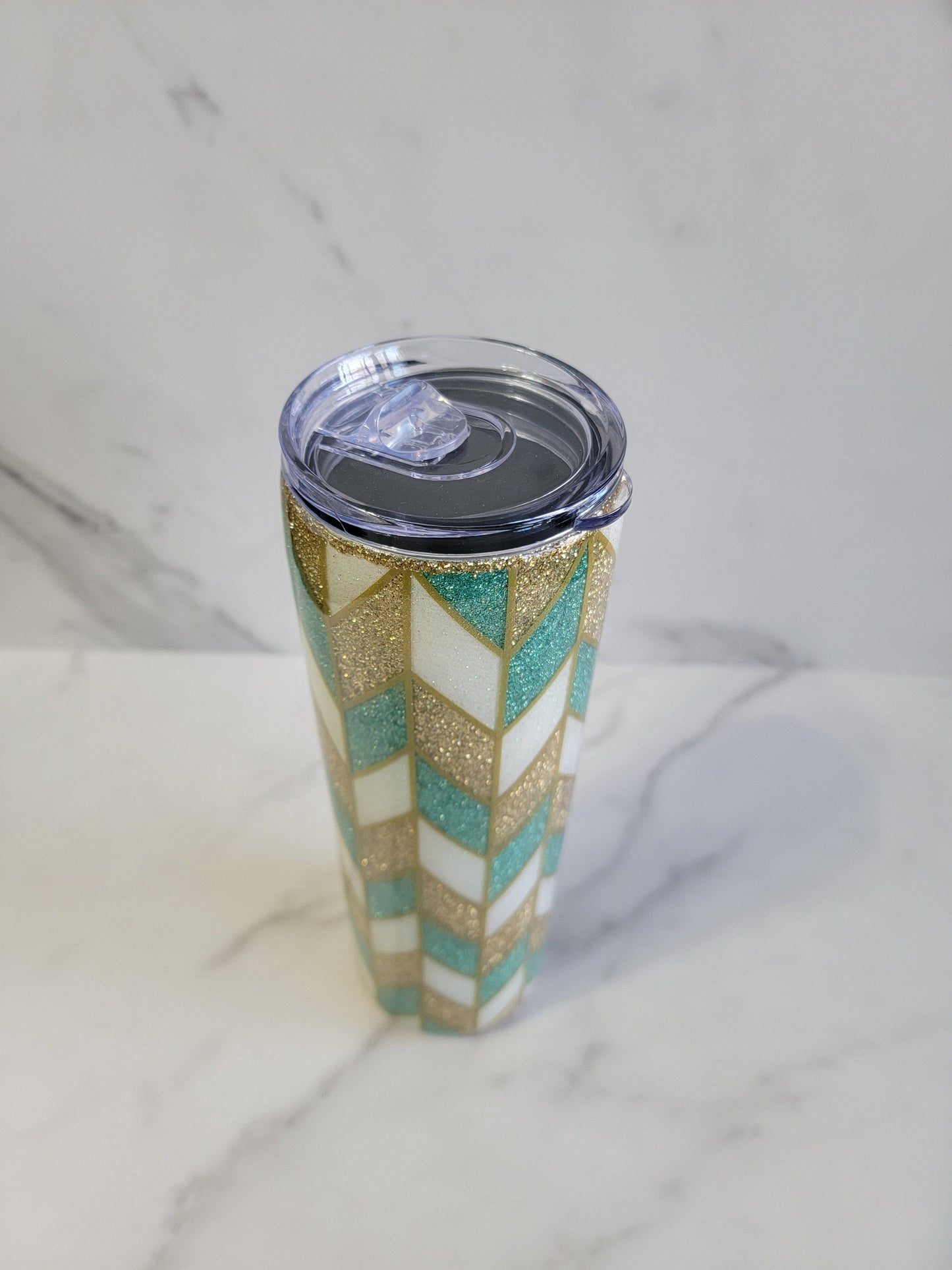 TANGRAM GLITTER TUMBLER