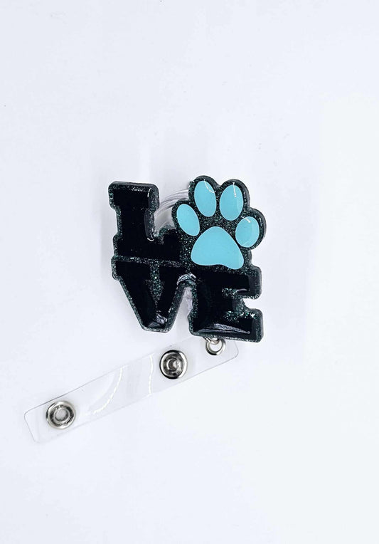 LOVE PAW PRINT BADGE REEL