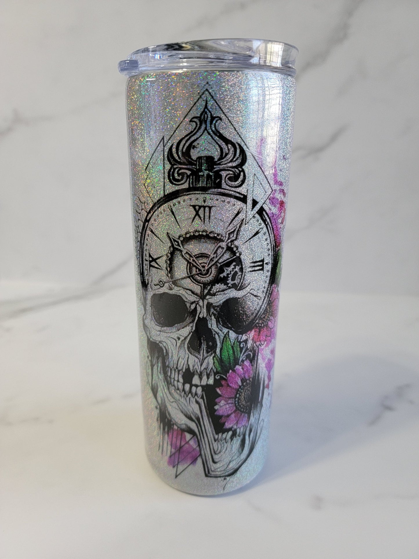 SKULL/CLOCK TATTOO TUMBLER