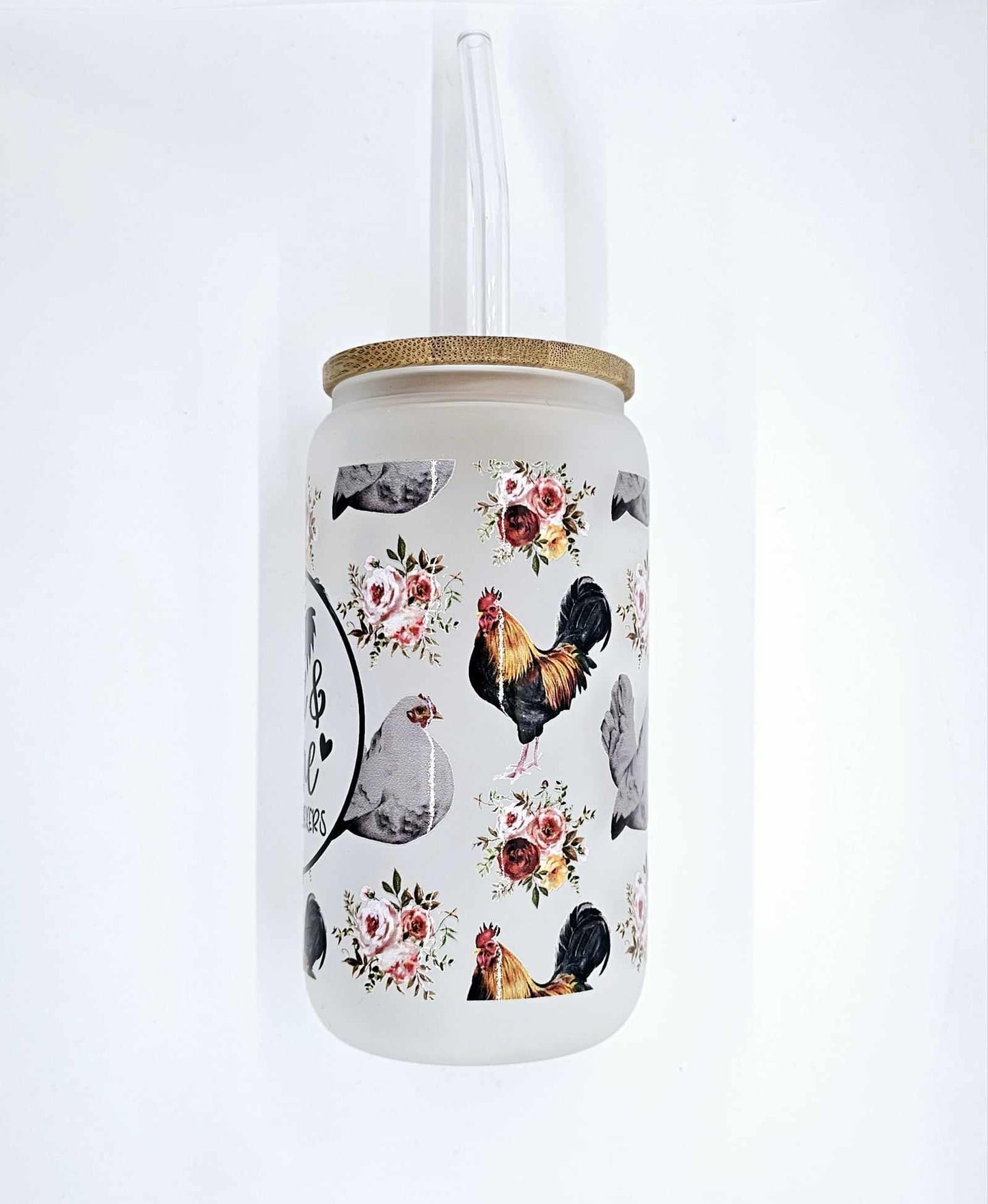 RISE AND SHINE MOTHER CLUCKERS GLASS CAN TUMBLER