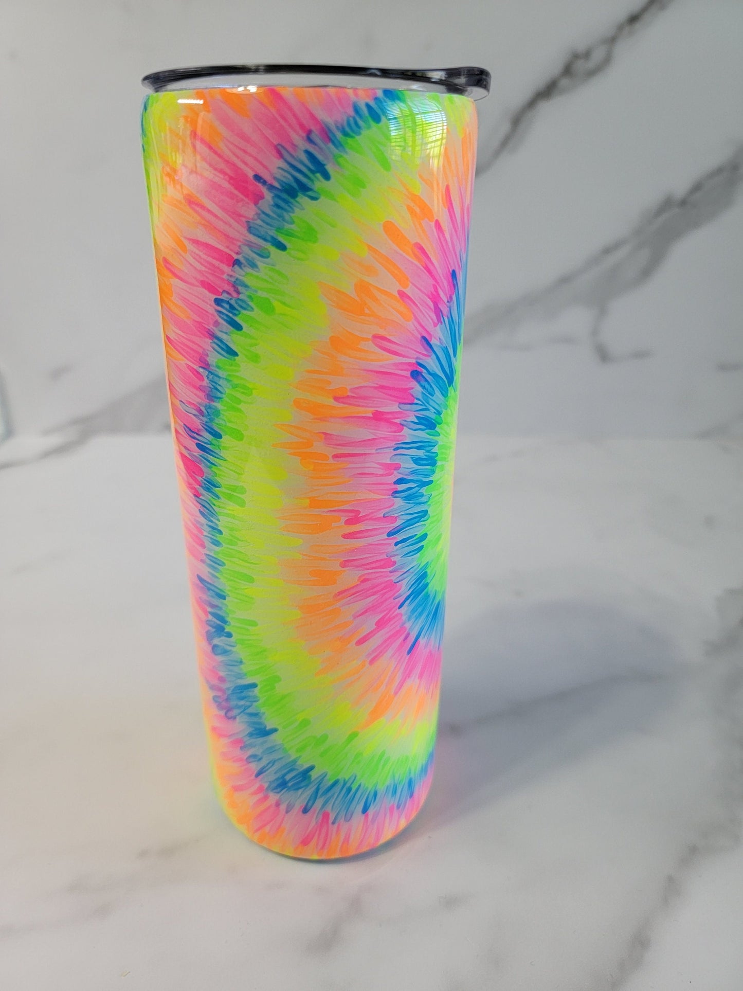 HAND PAINTED TIE DYE TUMBLER