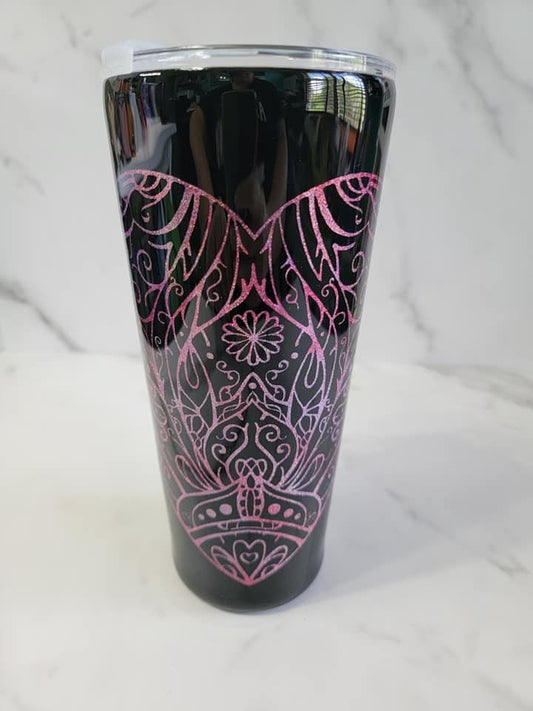 PINK HEART MANDALA PEEK A BOO TUMBLER