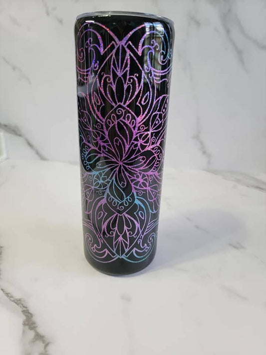 MULTICOLORED MANDALA PEEK A BOO TUMBLER