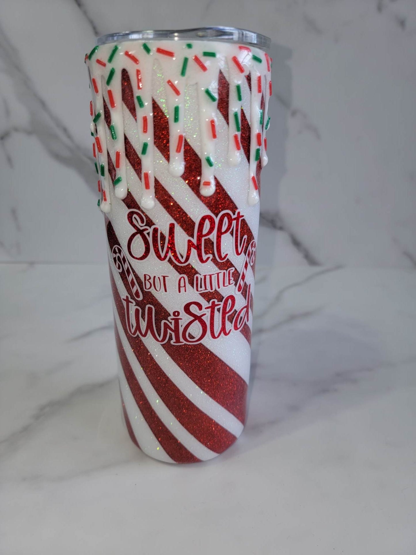 SWEET BUT A LITTLE TWISTED CANDY WITH DRIPS TUMBLER