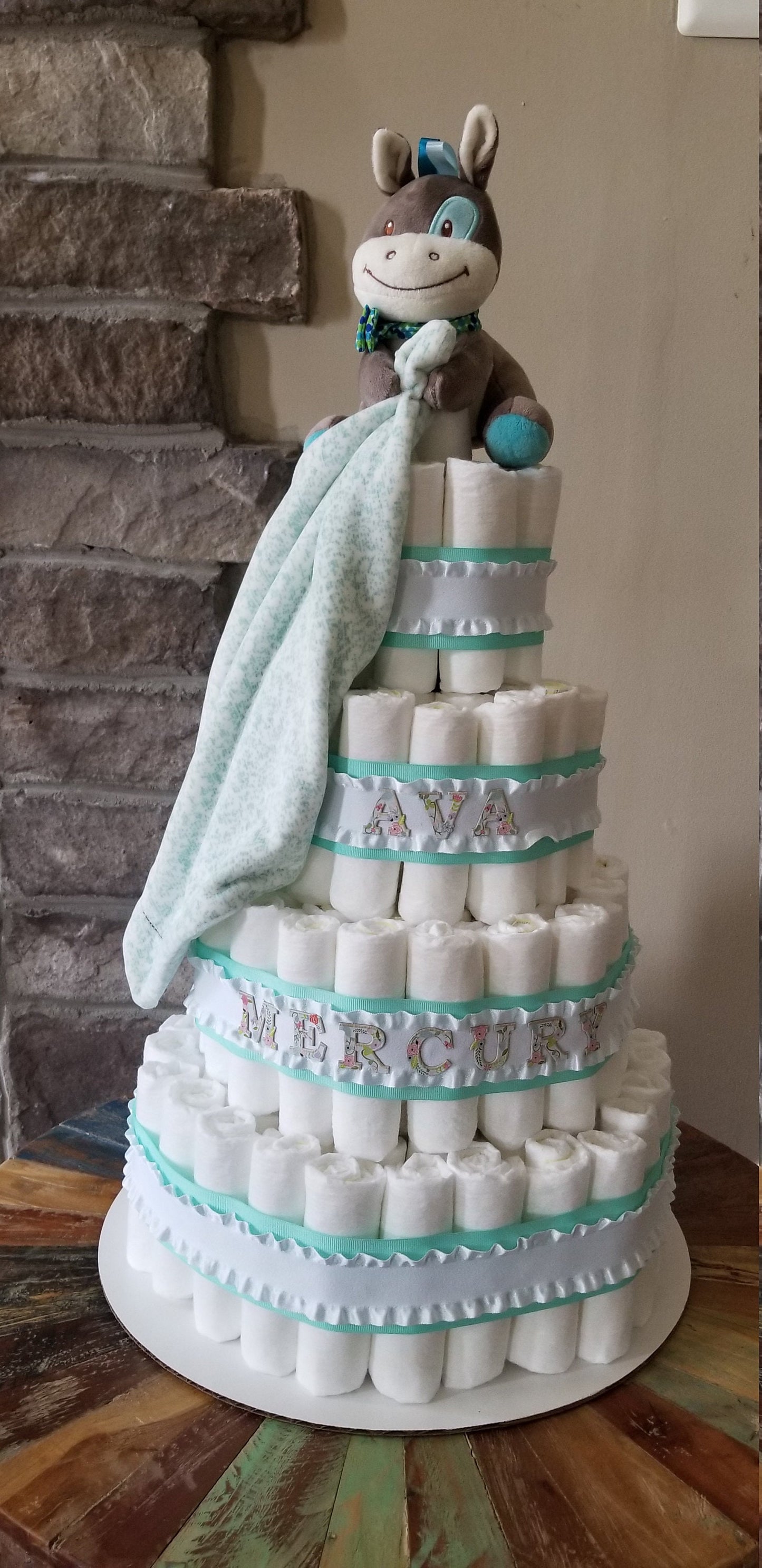 CUSTOM MADE PERSONALIZED DIAPER CAKE