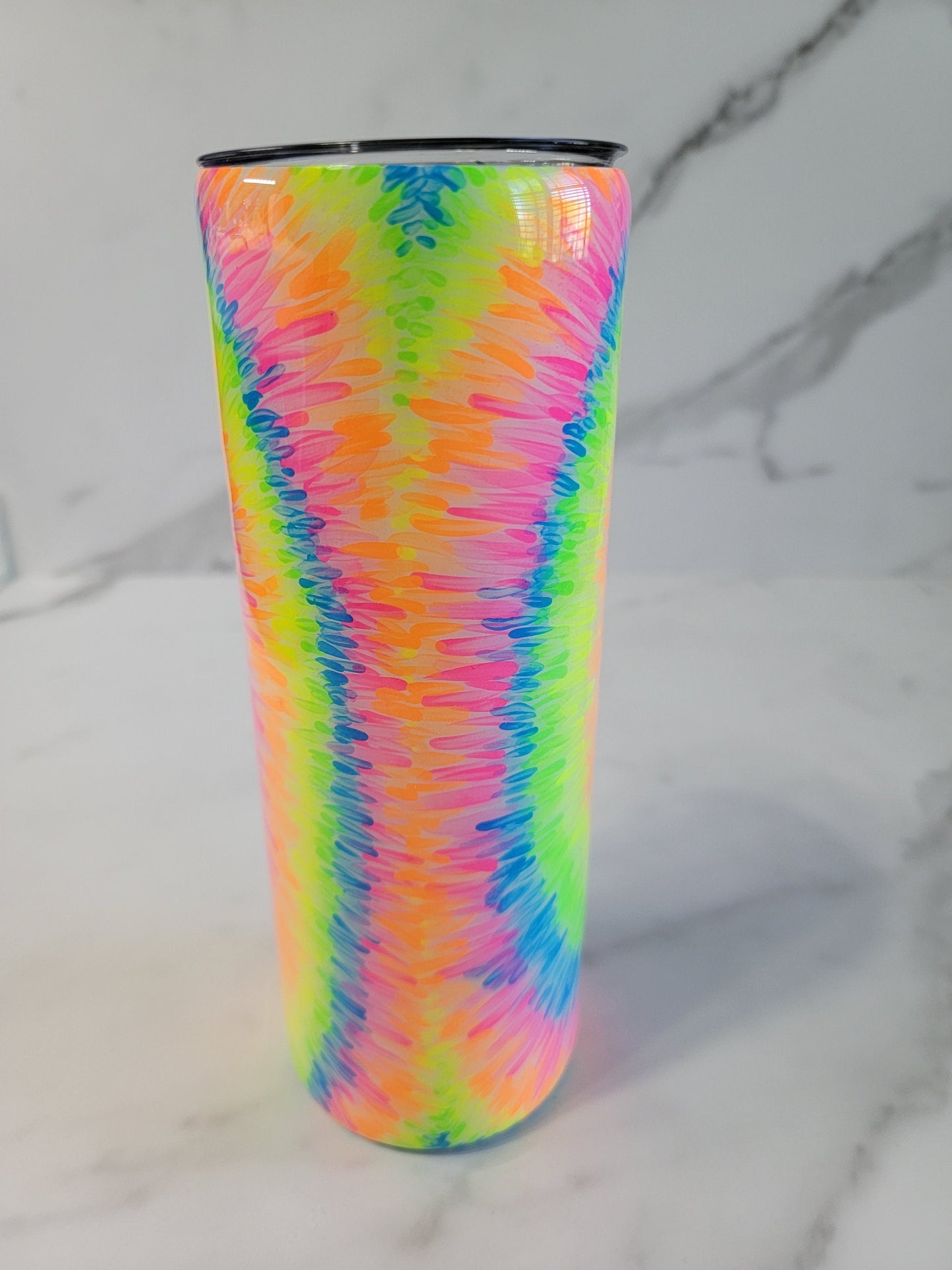 HAND PAINTED TIE DYE TUMBLER