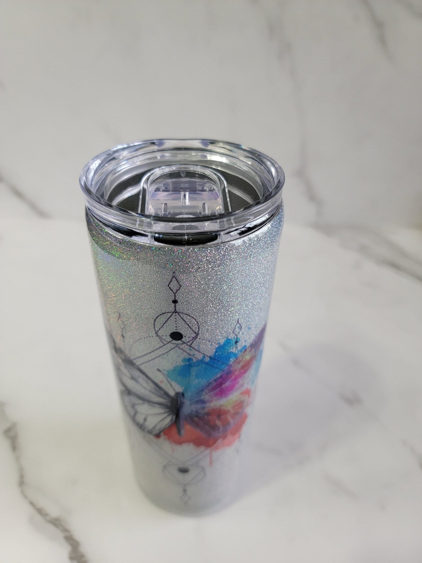 WATERCOLOR BUTTERFLY TATTOO TUMBLER