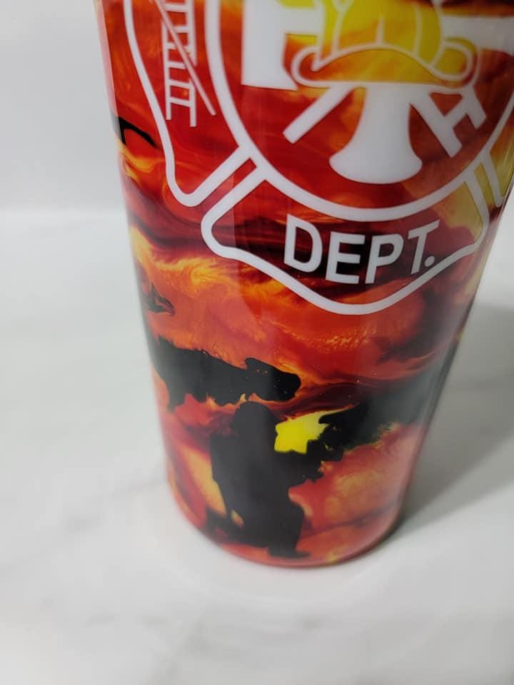 FIREFIGHTER TUMBLER W/SILHOUETTES