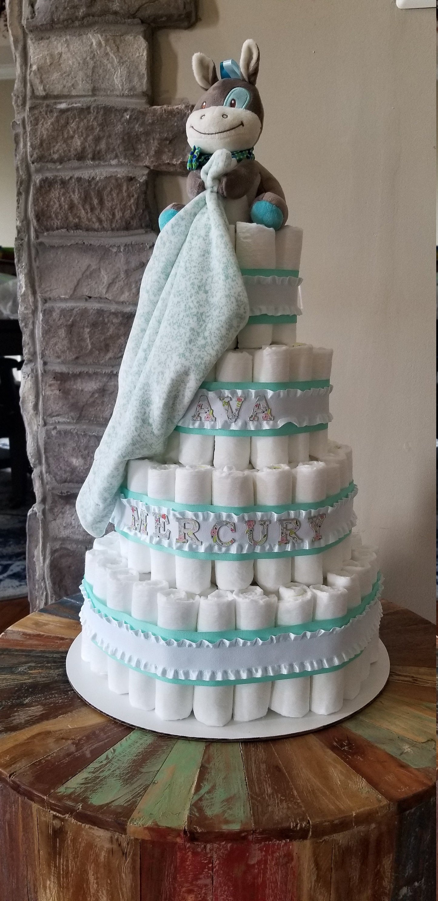CUSTOM MADE PERSONALIZED DIAPER CAKE