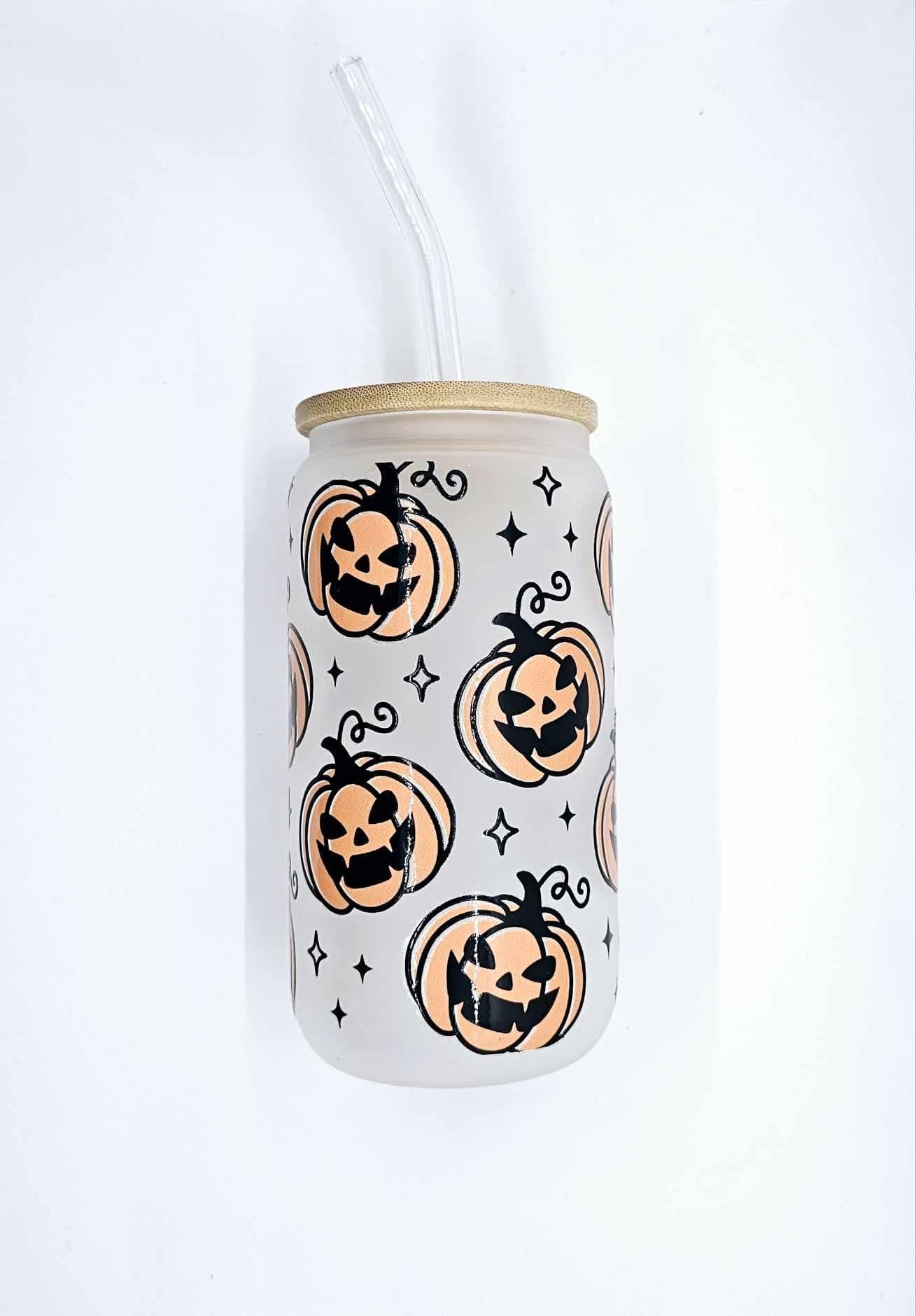 PUMPKIN GLASS CAN TUMBLER