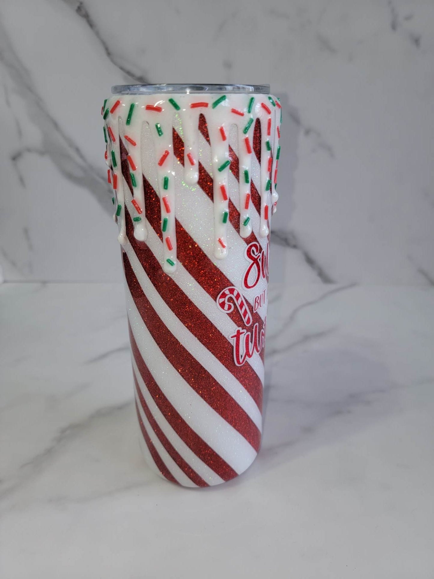 SWEET BUT A LITTLE TWISTED CANDY WITH DRIPS TUMBLER