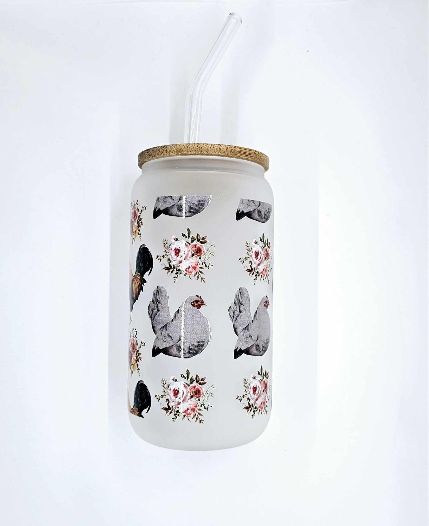 RISE AND SHINE MOTHER CLUCKERS GLASS CAN TUMBLER