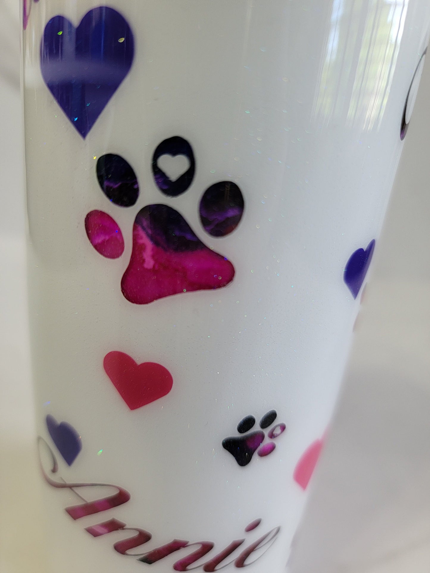PAW PRINT AND HEARTS TUMBLER