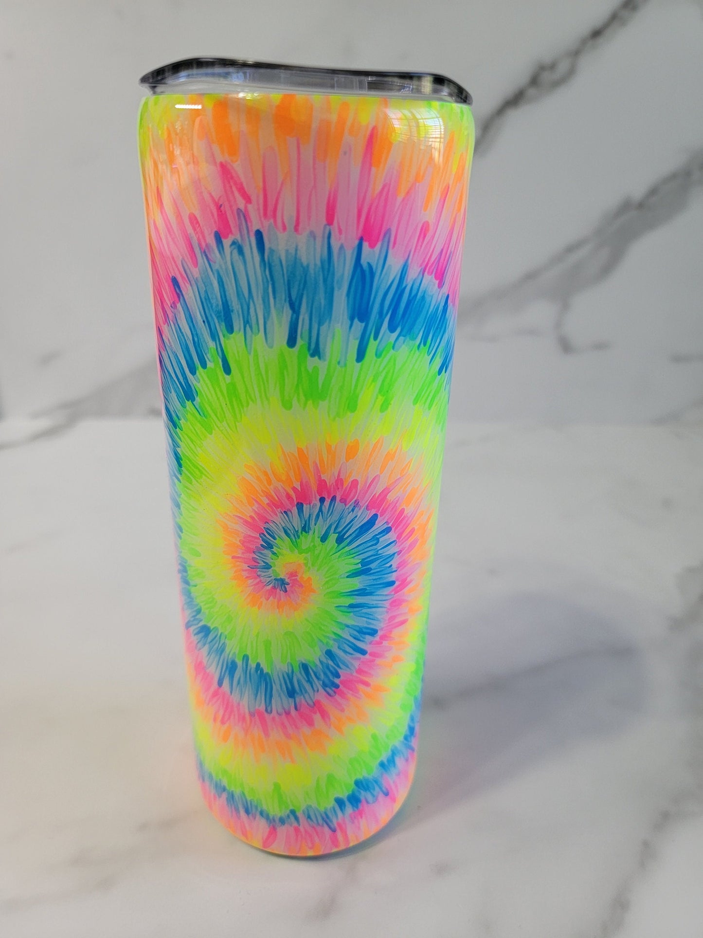 HAND PAINTED TIE DYE TUMBLER