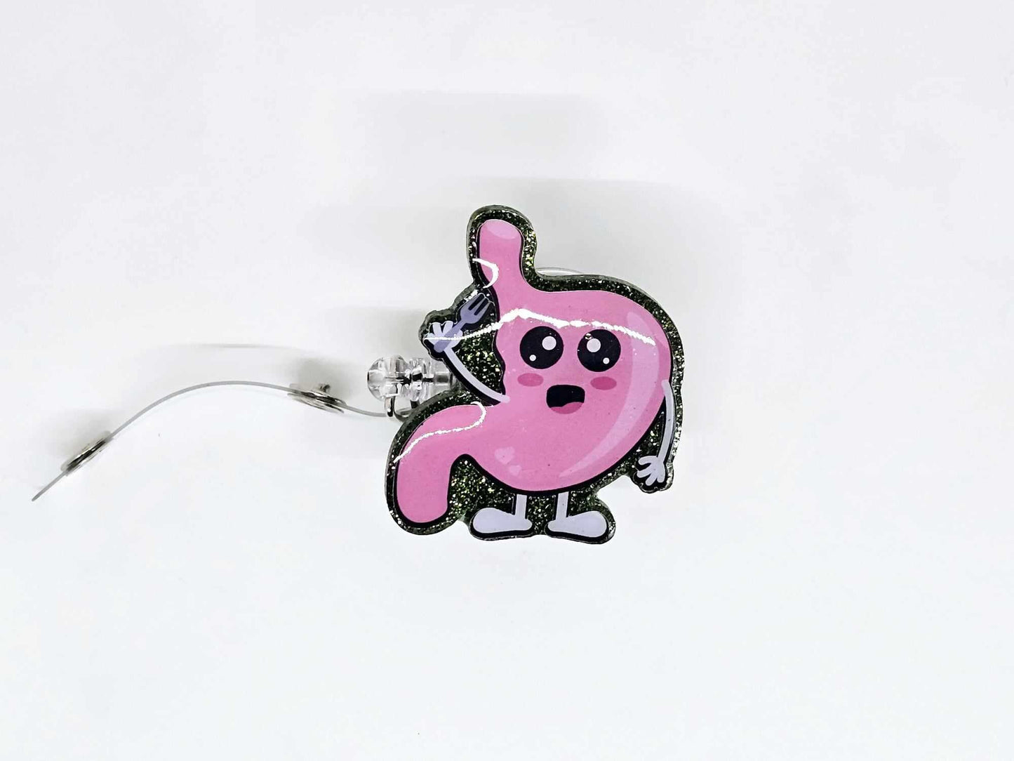 HUNGRY STOMACH WITH A FORK BADGE REEL