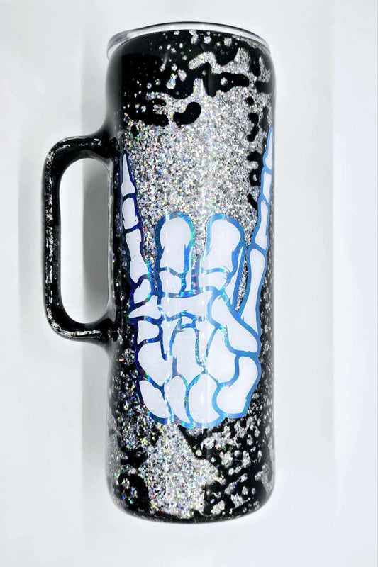 ROCK ON SKELETON HAND TUMBLER