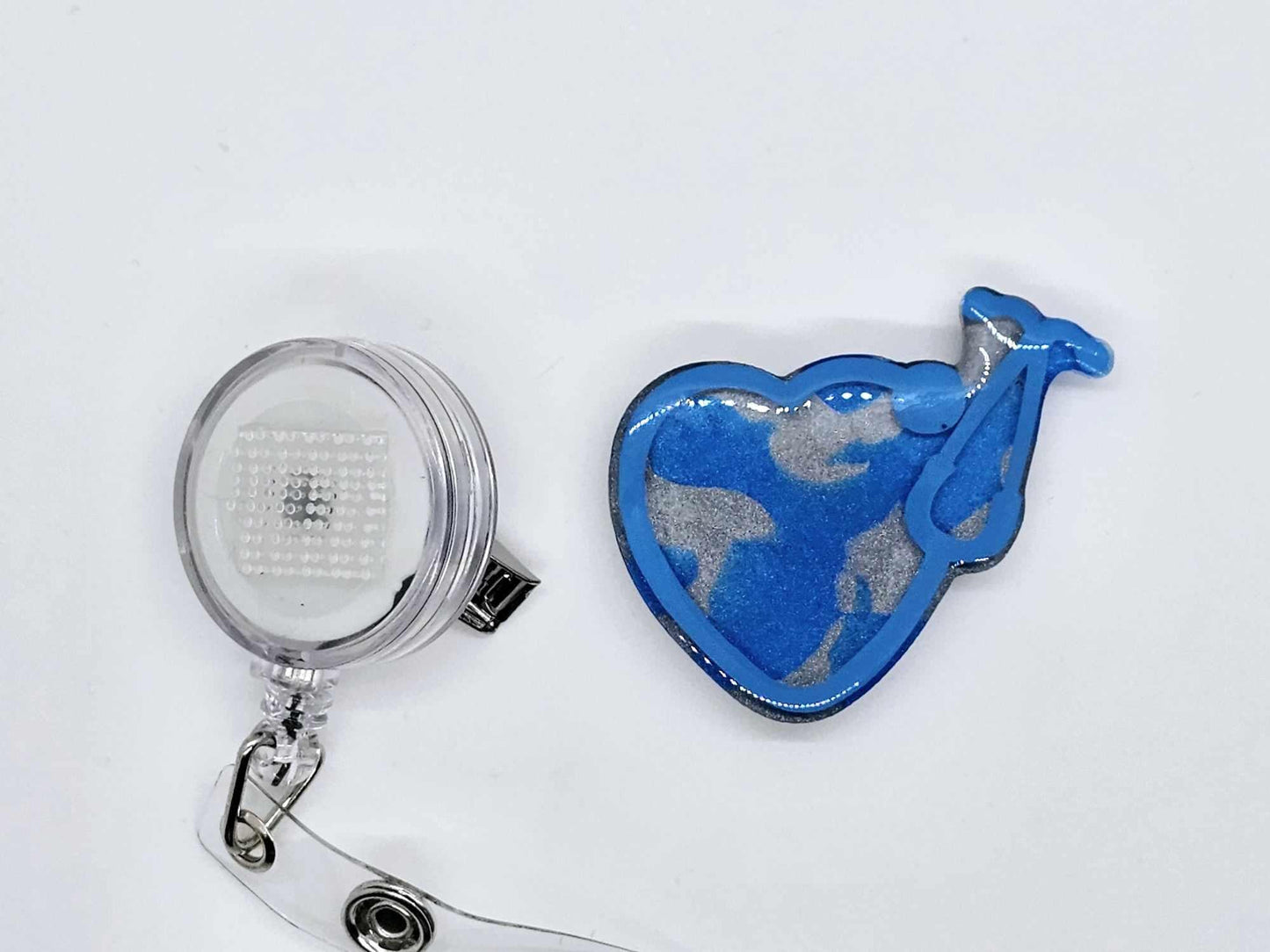 HEART AND STETHOSCOPE BADGE REEL