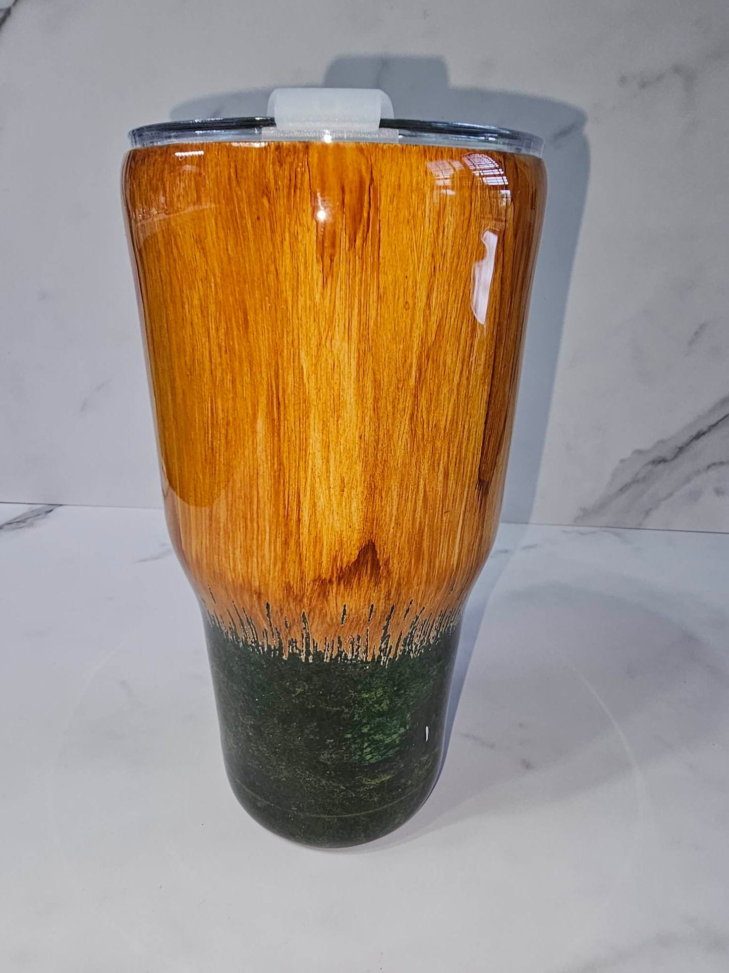 DISTRESSED CAMO/WOODGRAIN DEER TUMBLER